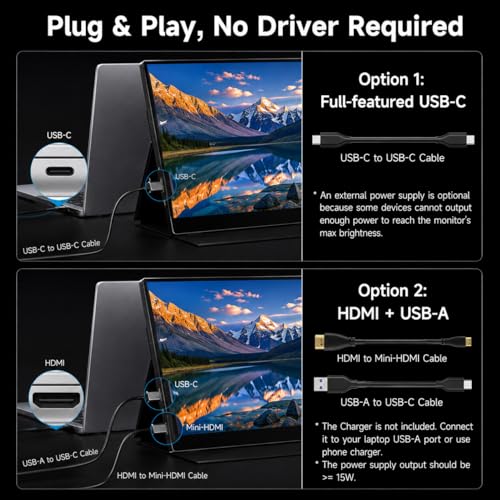 Image of 2.5K Portable Monitor + 1080P Ultral-Light Portable Monitor 15.6'' Exeternal Monitor for Laptop