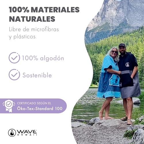 Poncho de surf de algodón de toalla premium WAVE HAWAII 5