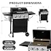 MASTER COOK 3 Burner BBQ Propane Gas Grill, 472 Sq. In. Cooking Area, 30,000 BTU Stainless Steel Barbecue Grill with Two Foldable Shelves for Outdoor Patio, Backyard
