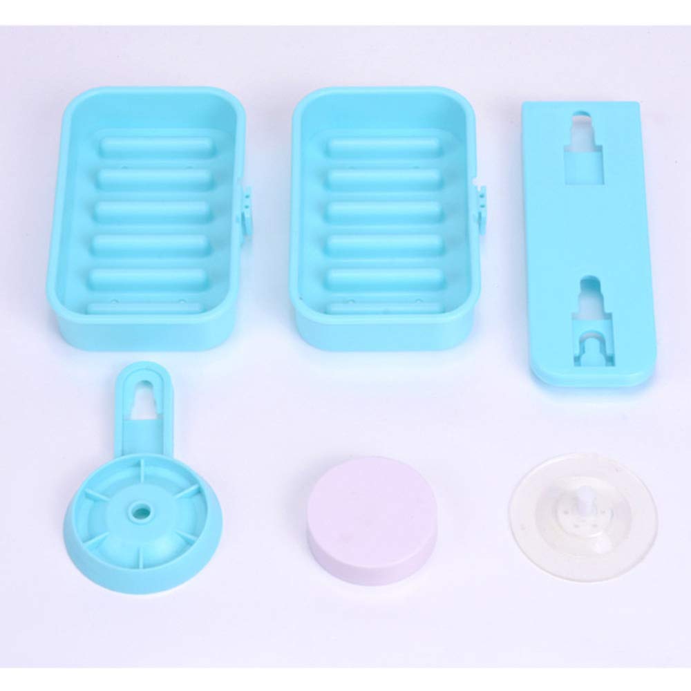 Hetarmi Enterprise Double Layer Plastic Attachable Vacuum Suction Soap Dishes Wall Holder-Stend (Multi Colour, Standard Size) 4
