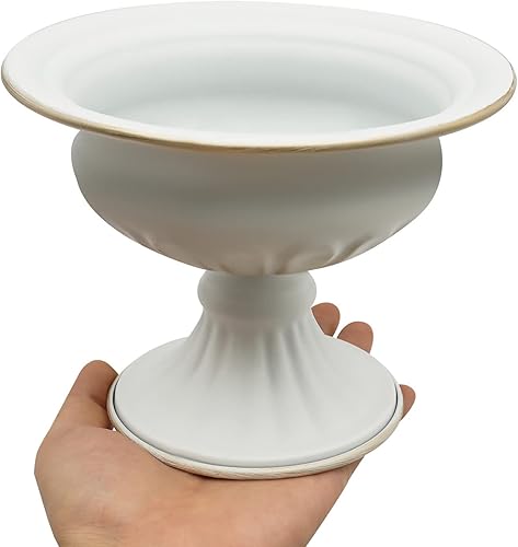 Miniatura 4 de 10 macetas de metal dorado de 4.7 pulgadas de metal para mesa de boda, arreglo floral, jarrón de trompeta de compota para fiesta, cumpleaños,