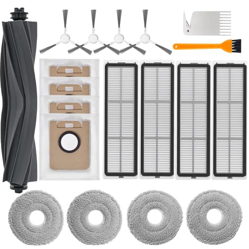 Accesorios para Dreame L10s Ultra/L10 Ultra/L10 Prime/Gen 2/Xiaomi X20+/X10+,4 Bolsas de Polvo 4 Almohadillas de Fregado 1 Cepillo Principal 4 Filtros 4 Cepillos Laterales