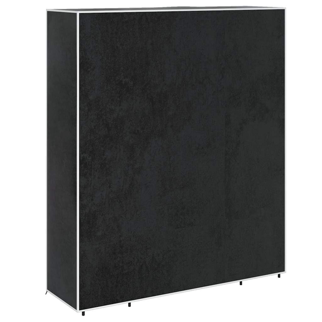 Stoffschrank mit Fächern und Kleiderstangen 45x150x176 cm Schwarz für Schlafzimmer Flur Kinderzimmer, Faltbarer Kleiderschrank mit Aufbewahrung, stabile Eisenstangen, platzsparend, langlebig