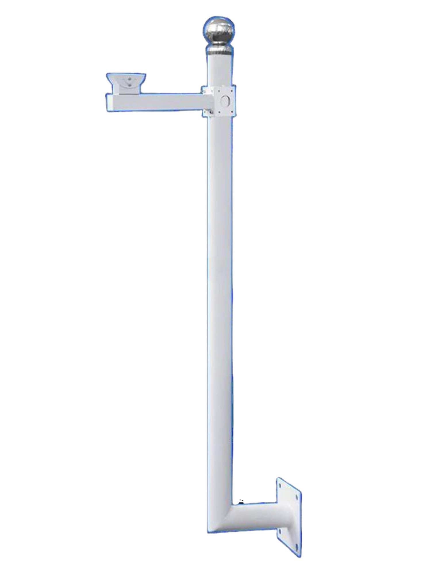 Palo per Telecamera, Staffa di Montaggio per palo per Telecamera di Sicurezza Resistente, Rack di sorveglianza in Acciaio zincato Resistente alle intemperie, Staffa angolare da 100 cm/39,37