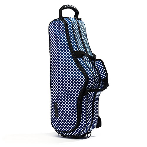 Beaumont Saxofone Alto'Blue Polka Dot' Estojo para Saxofone Alto – Sax Alto Leve – Mochila para Saxofone Profissional – Bolsa para Sax Alto – Sax Alto