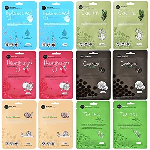 Celavi Essence Facial Face Mask K-Beauty Skincare Korea Skin Care Moisturizing (2 of each) C Set Cover