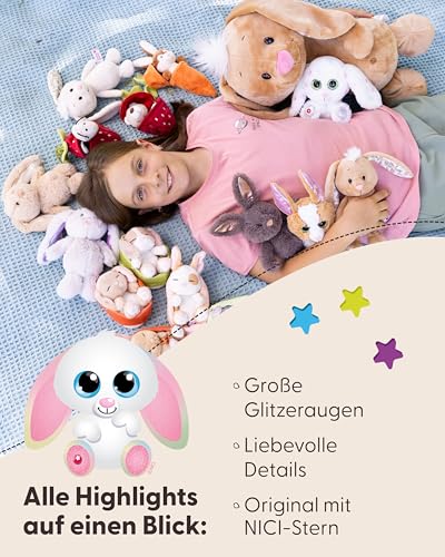 NICI GLUBSCHIS Kuscheltier Hase Spottitu 15cm bunt - Stofftier aus weichem Plüsch, niedliches Plüschtier zum Kuscheln und Spielen, für Kinder & Erwachsene, tolle Geschenkidee - 61453