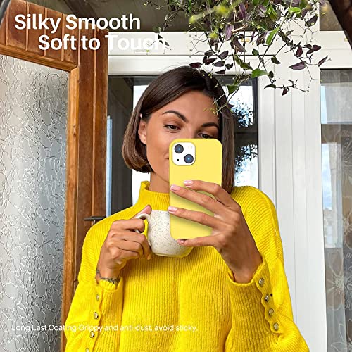 Image of MIDOS Back Cover Compatible with iPhone 14 Plus Case Liquid Silicone Full Protection Shock Proof Back Cover for iPhone 14 Plus (2022) 6.7 inch (Yellow)