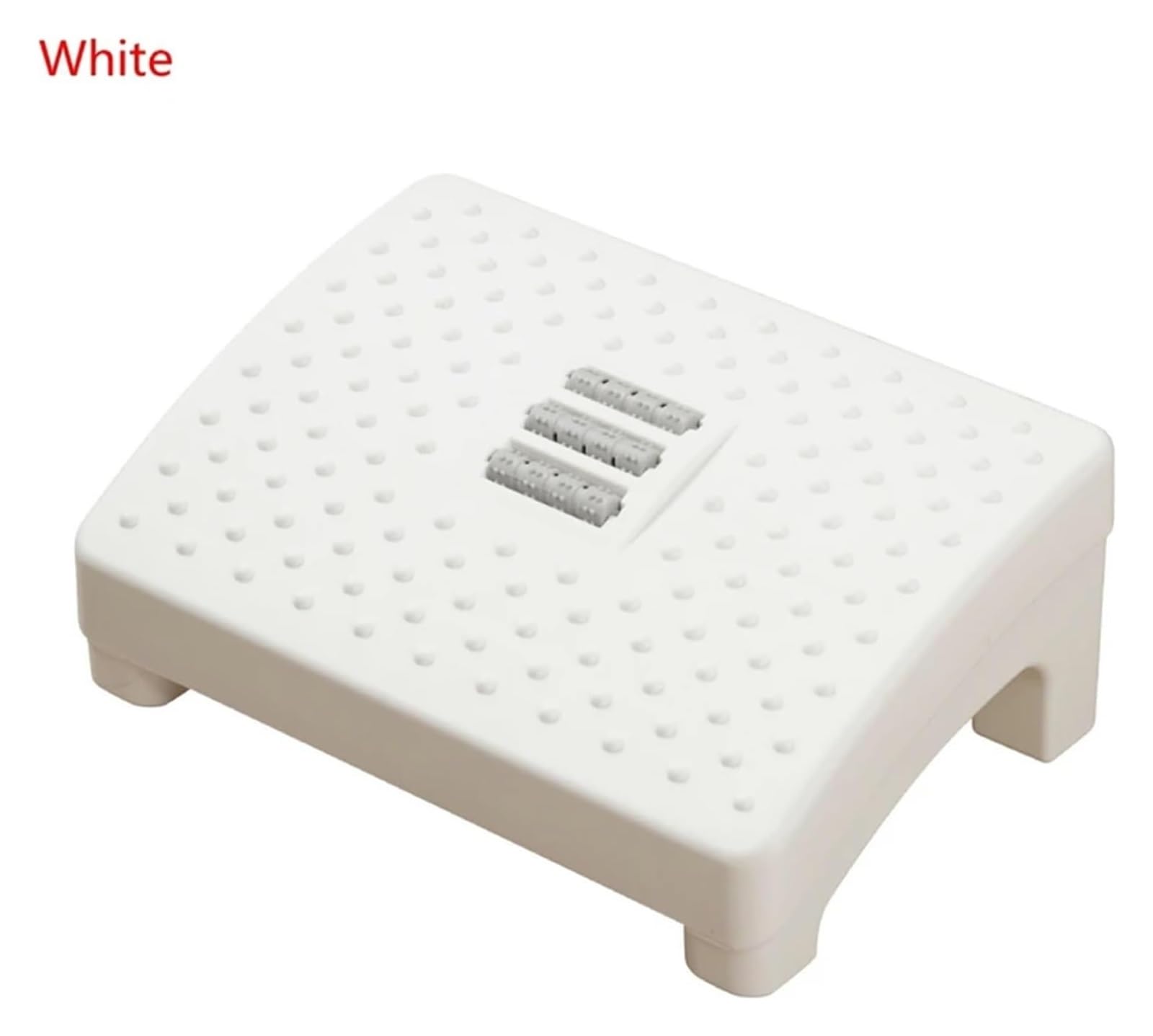 Poggiapiedi da scrivania per ufficio, Poggiapiedi da scrivania, regolabile, rulli massaggianti, multiplo, 15,74x10,43x5,9 pollici(White)