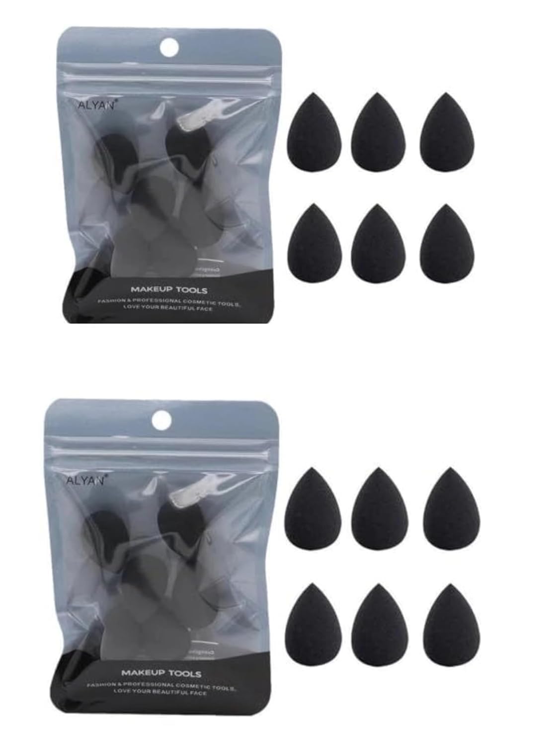 12Pcs Black Mini Makeup Sponge