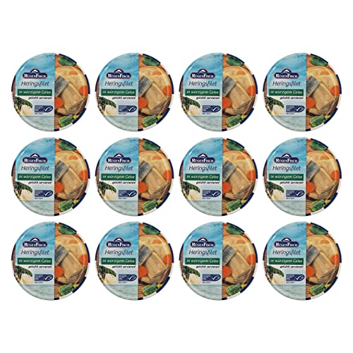 Rügenkrone Rügenfisch Heringsfilet in Gelee, 12er Pack (12 x 200 g Dose) Cover