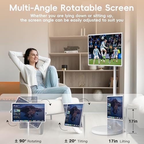 Image of 32-inch Smart Screen 4K Camera Portable TV |Wireless Portable TV on Wheels |Touch Screen Monitor | Android 13 OS (Support Google Store) Built-in Battery (5-8H) Full Swivel Rotation (8RAM+128GB)