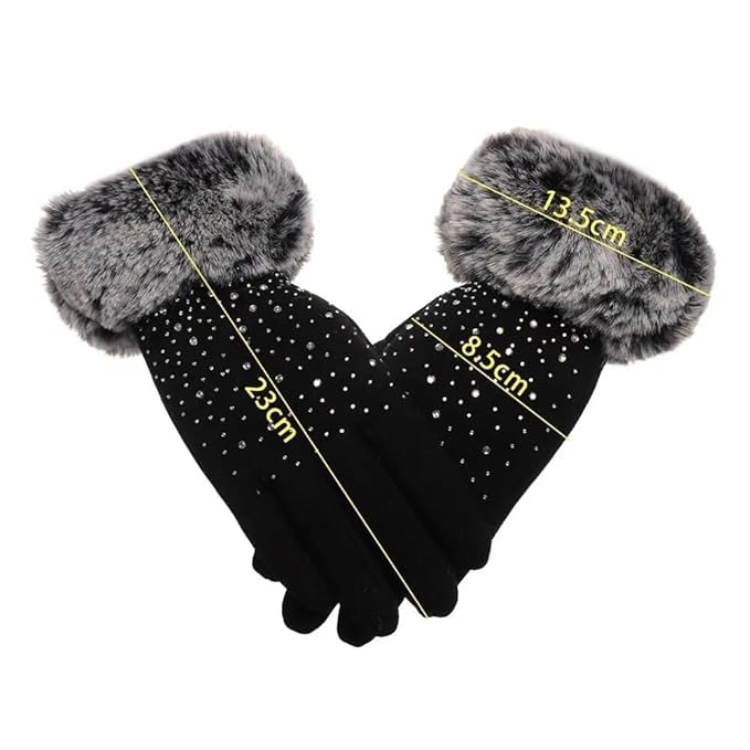 Image of Tomorrow Winter Gloves for Women, Cold Weather Suede Gloves, Touchscreen Gloves for Women, Gloves for Cold Weather and Outdoor Activities,Plush lined gloves, Thermal winter gloves