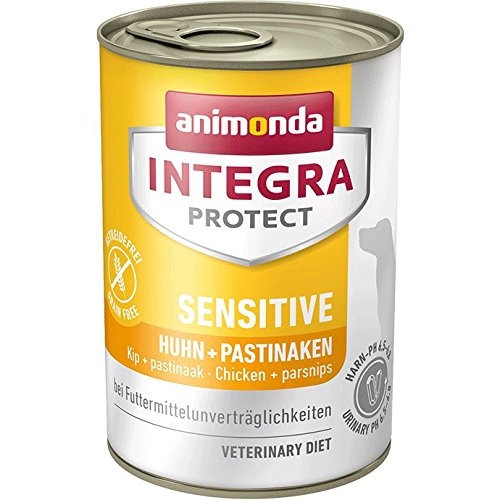 animonda Integra Protect Sensitive Hund, Diät Hundefutter, Nassfutter bei Futtermittelallergie, Huhn + Pastinaken, 6 x 400 g