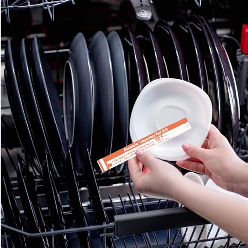 Image of Relaxweex 50 Pcs Dishwasher Temperature Strips Dishwasher 160 F Temp Stickers 160 Degree Dish Washer Heat Test Labels for Temperature Test