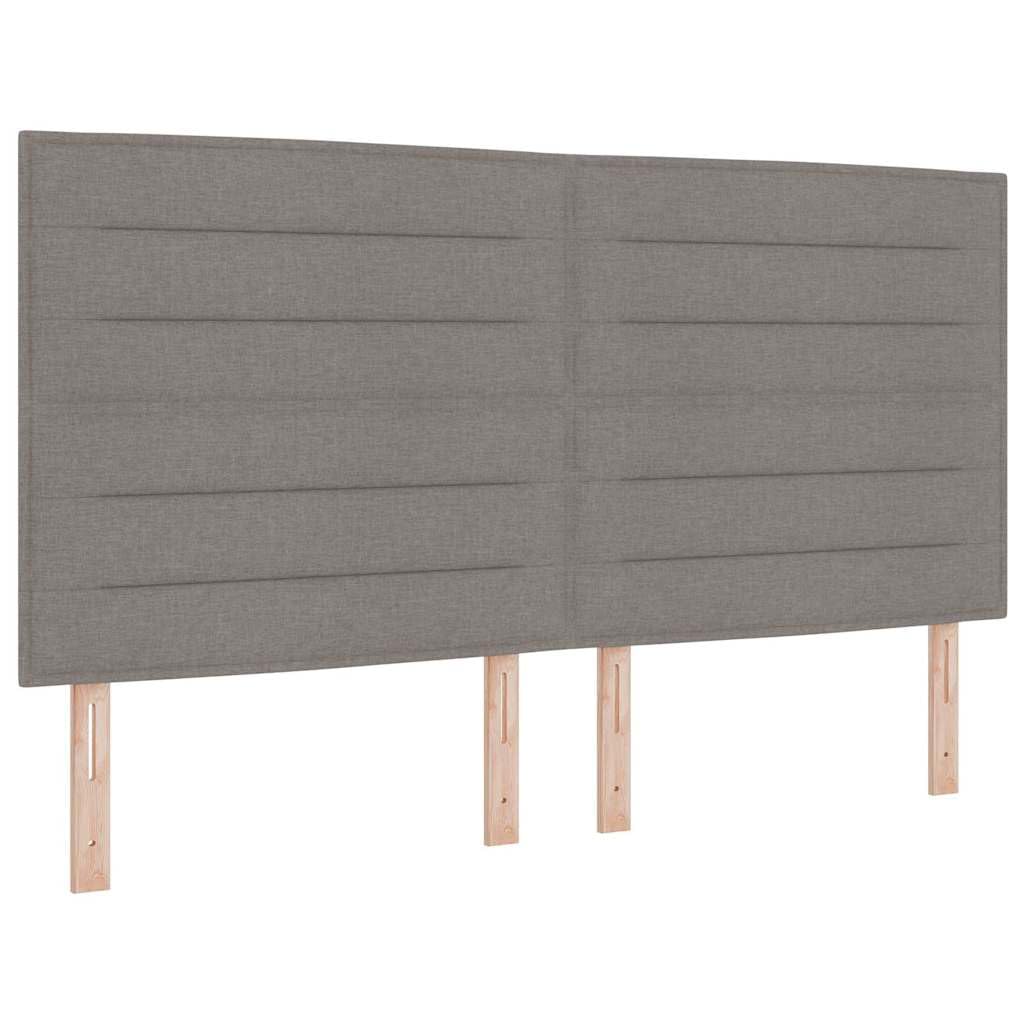 Cama somier tapizada Taupé con colchón 200 x 200 cm, cabecero Regulable, Estructura de Madera Maciza de Pino, Soporte lámina para Dormitorio