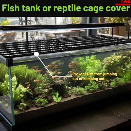 Image of Premier Plants Acrylic Aquarium Fish Tank Lid Cover Support Clip Clamp for Rimless Aquarium & Glass Top, Fish Tank Cover, Aquarium Hoods 6 Pieces (Black 2 Pcs Grid Divider & 6 Pieces 8 MM Holder)