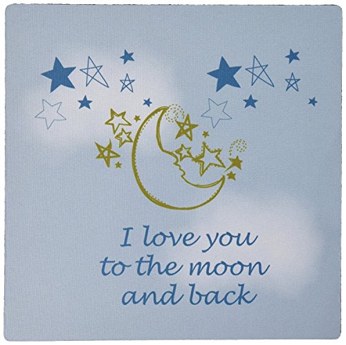 3dRose LLC 8 x 8 x 0.25 Inches Mouse Pad, I Love You to The Moon and Back (mp_155825_1) [sAi]