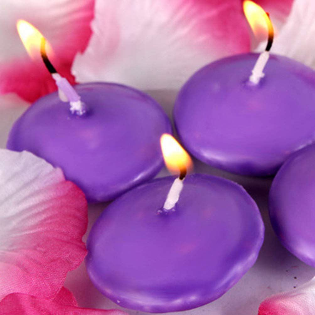 10pcs White Decor Tea Light Candles Parrafin Wax Candles Hand DIY Gift Crafts Small Floating Candles Water Candles Tea Lights Candles Wedding Red Purple Disc Romantic