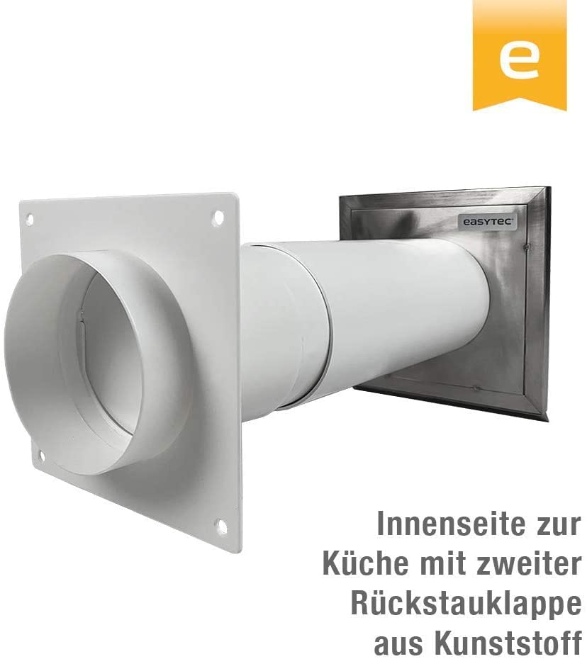 Mauerkasten DN 100 mm Edelstahl mit Doppelklappe Energiesparend