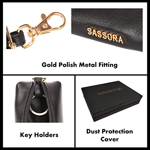Image of Sassora Premium Leather Key Pouch For Car & Other Keys