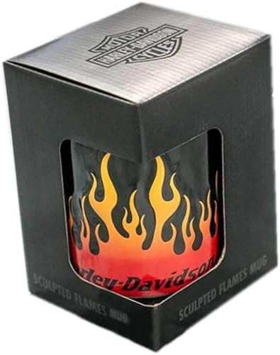 Miniatura 3 de Harley-Davidson Core Sculpted Flames Taza de café, 15 oz. - Negro HDX-98604
