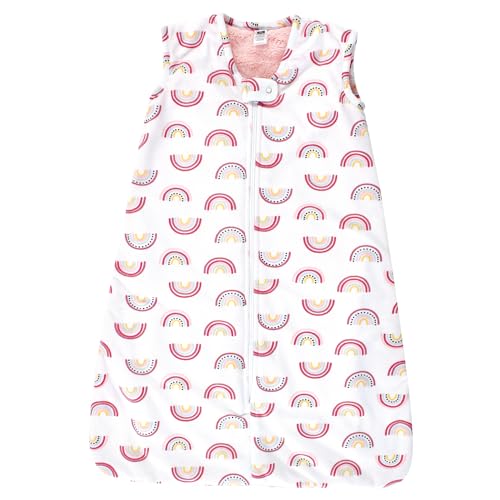 Image of Hudson Baby Infant Girls Long Sleeve Plush Faux Fur Sleeping Bag, Wearable Blanket
