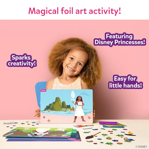 Image of Skillmatics Foil Fun - Disney Princess, Mess-Free Art & Craft Kits for Kids, DIY Creative Activity, Travel Toys, Perfect Gifts for Fans of Moana, Cinderella, Ariel, Jasmine, Ages 4, 5, 6, 7, 8, 9
