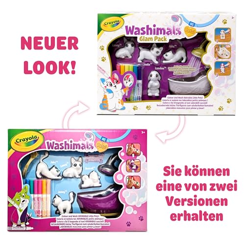 Crayola Washimals Wellness für Haustier Spielfiguren Set zum Bemalen und Baden, Waschsaloon für Hunde, Hasen und Katzen… – Ansicht 6