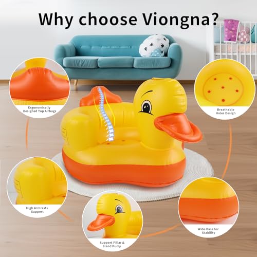 Image of Inflatable Baby Seat with Built-in Air Pump Sit Me up Floor Seat for Baby Over 3 Months Old Baby Chair for Learning to Sit Infant Seat Baby Essentials