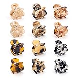 Cobahom 12Pcs 0.79 Inch Extra Small Claw Clips for Thin Thick Hair, Super Mini No-Slip Jaw Clips for Hair Styling, Tortoiseshell Small Hair Accessories for Women Girls, Multicolor