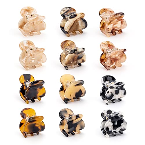 Cobahom 12 Pcs 0.79 Inch Super Mini Hair Clips Extra Small Hair Claw Clips Cellulose Acetate Jaw Clamps For Thick, Thin Hair, Cute Hair Clips For Women And Girls, Multicolor #TOP11