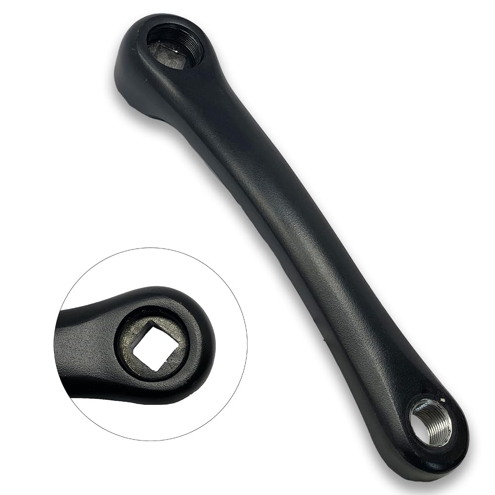 Generico Guarnitura per Bici Elettrica e Fat Bike, 52 Denti, Pedivelle 165mm in Alluminio, Nero