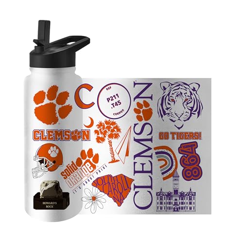 Image of Logo Brands NCAA Native 34 oz Quencher Water Bottle - | Local Icons Design | Double-Wall Insulated| Leak-Proof Lid & Built-In Straw