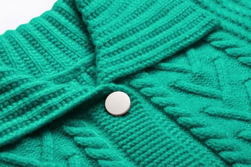 Image of CHARTOU Women Winter Thick Cardigan Lapel Collar Button Down Chunky Knit Coatigan Sweater Jacket