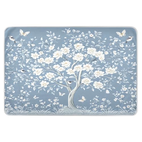 Takiito White Tree Bed Pad Reusable Bed Underpad Washable Waterproof Leak-Proof Quick Dry Incontinence Pee Pad for Toddlers Kids Adults Pets 34x52 in
