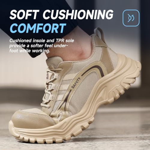 Image of Steel Toe Shoes for Men Women Lightweight Work Shoes Men Breathable Safety Shoe