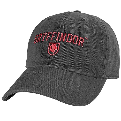 Popfunk Official Harry Potter Gryffindor Arch Dad Hat - The U18 Adjustable Relaxed-Fit Cap - Unisex for Men and Women Charcoal