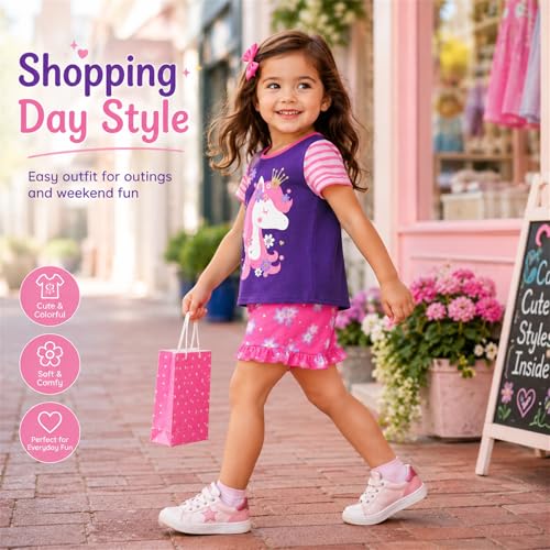 Image of VIKITA girls summer clothes toddler tshirts & shorts clothing sets cute birthday gifts for little kids