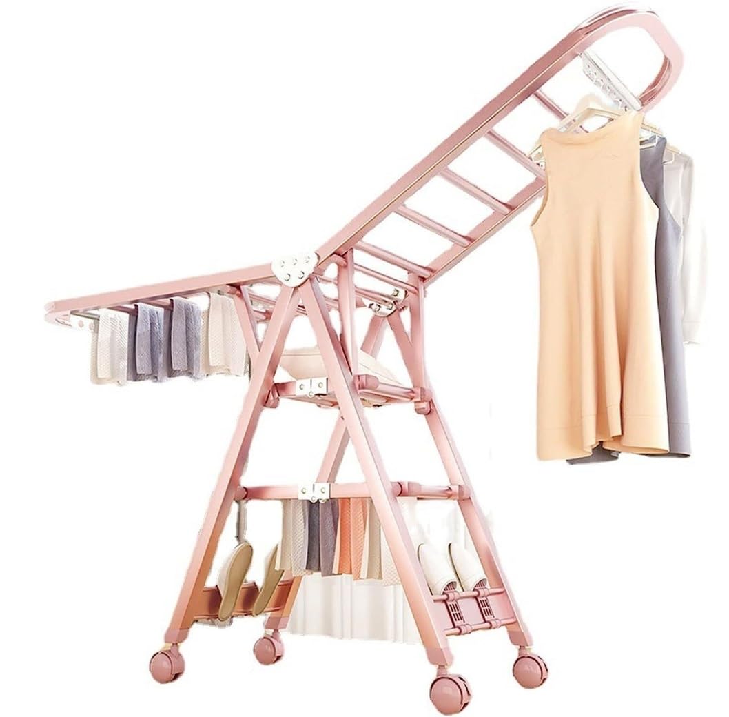 SBZIOJHDR clothes airer， Foldable Clothes Racks For Hanging Folding Drying Rack Saves Space Easy Storage(170cm)