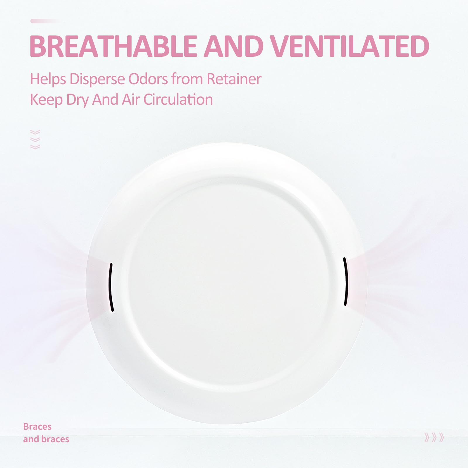 Funda de retención delgada con agujeros de ventilación, bonita caja de soporte dental con herramienta de extracción de retenedor y cepillo compatible con protector nocturno y protector bucal