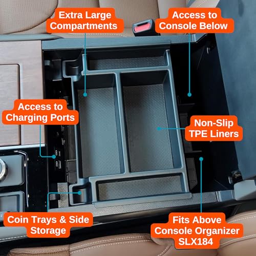 Image of Vehicle OCD - Center Console Divider and Tray Organizer for Toyota Tundra (2022-2026) / Sequoia (2023-2026) - Made in USA - NOT Compatible with Center Console Safe - SLX513