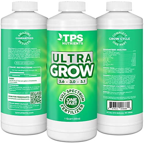 Fertilizante líquido Ultra Grow One Part Veg, 1 Quart (32 oz) miniatura 2