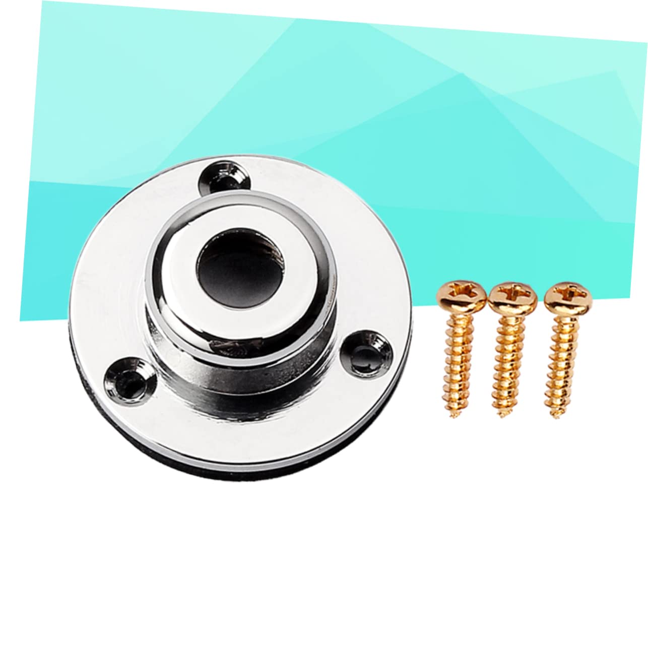 Mikinona Guitar Strap Screw Kit 3-hole Tail Chrome Finish for Acoustic Bass Guitars