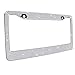 Bling Bling License Plate Frames 2 Pack - Pure Handmade Waterproof Glitter Rhinestones Crystal White License Plate Frame for Cars with 2 Holes Bonus Matching Screws Caps Set