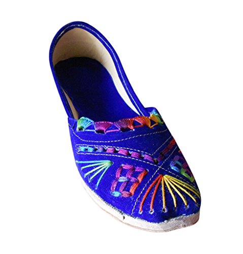 Jutties indios de terciopelo con bordado exclusivo de diseñador para mujer 4