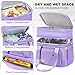 MAPLELILY Lunch Box for Men Women - Double Deck Insulated Lunch Bag, Large Leak Proof Tote Cooler, Wide Open Dual Compartment Lunch Bags with Shoulder Strap, For Work Picnic Hiking Beach, Purple