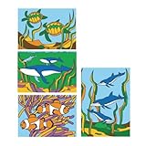 S&S Worldwide Sand Art Boards for Creating Sand Pictures, Great for Kids and All Ages, 3 Each of 4 Sea Life Designs, 5