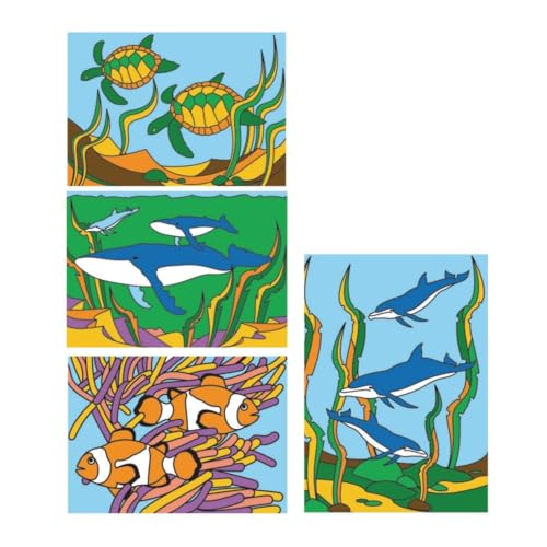 S&S Worldwide Sand Art Boards for Creating Sand Pictures, Great for Kids and All Ages, 3 Each of 4 Sea Life Designs, 5