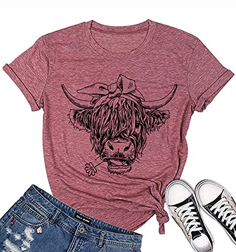 Cute Cattle Cow Shirt Tees for Women Funny Animal Graphic Cowgirl Tshirt Casual Summer Country Farm T-Shirt Tops (X-Large, Heather Mauve) Cute Cattle Cow Shirt Tees for Women Funny Animal Graphic Cowgirl Tshirt Casual Summer Country Farm T-Shirt Tops (X-Large, Heather Mauve)
